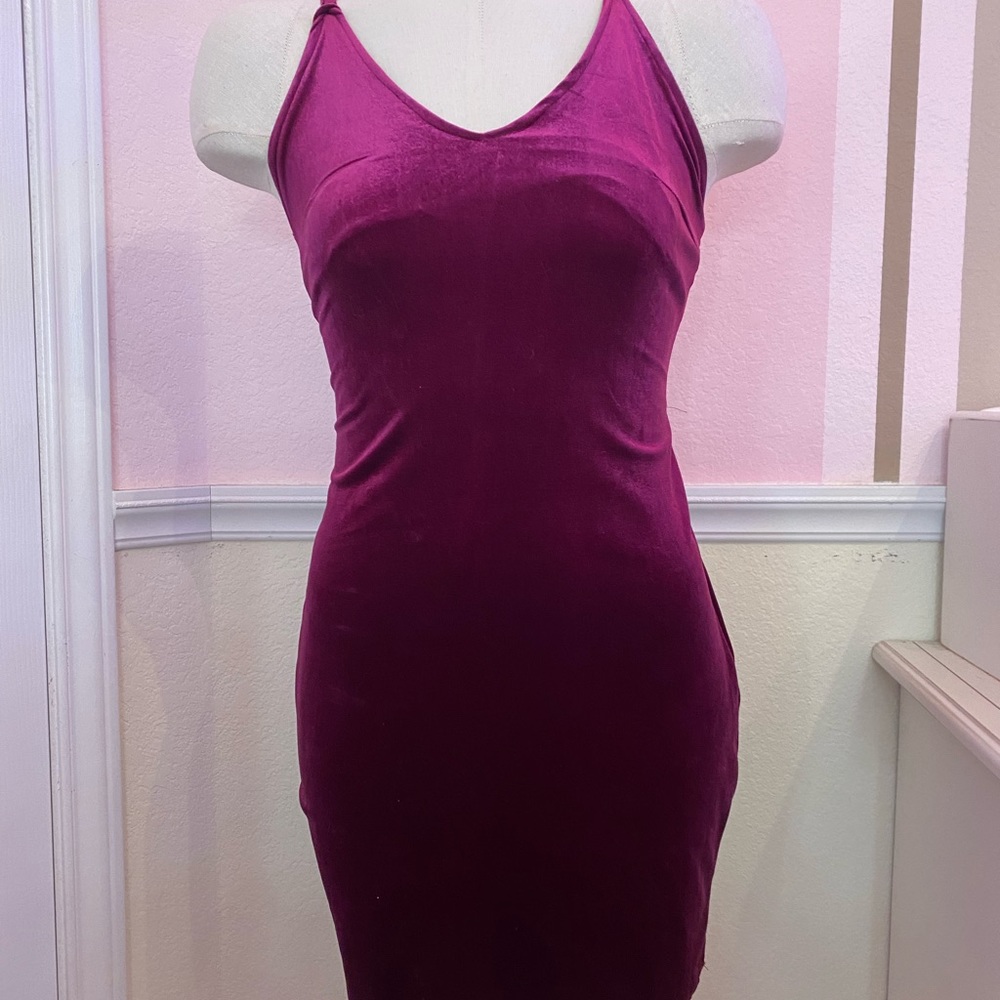 dark burgundy adjustable strappy split deep v neck midi dress